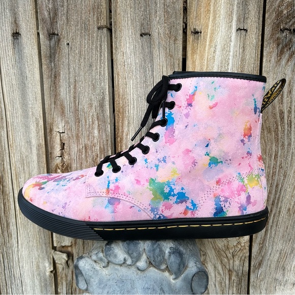 NWT Dr. Martens Sheridan Rainbow Suede Boot Pink 10 - Picture 14 of 14